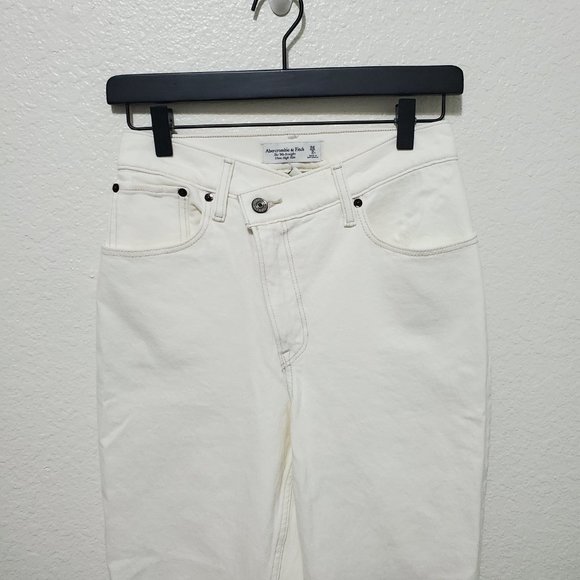 NWT Abercrombie & Fitch 90s straight ultra high rise curve love cream - Picture 8 of 13